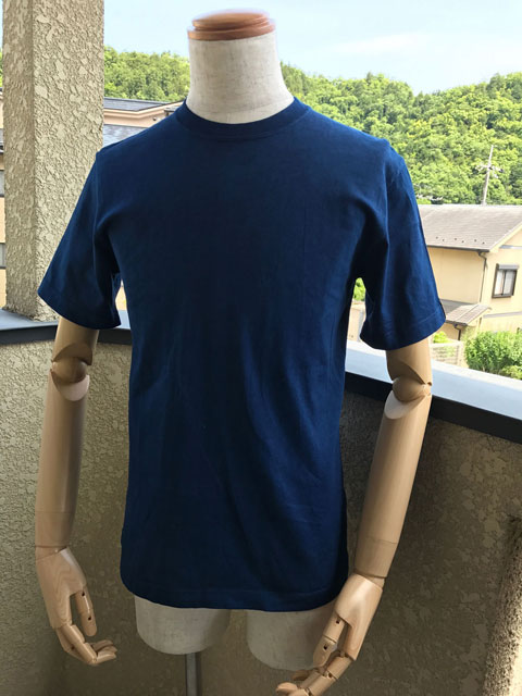 日本製無地Tシャツ本藍染め 色あせ 色落ち藍染め